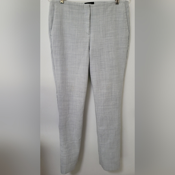 Theory Tennyson Pioneer Gray Stretch Twill Straight Leg Seamed Ankle Pant Size 8 - Picture 2 of 16